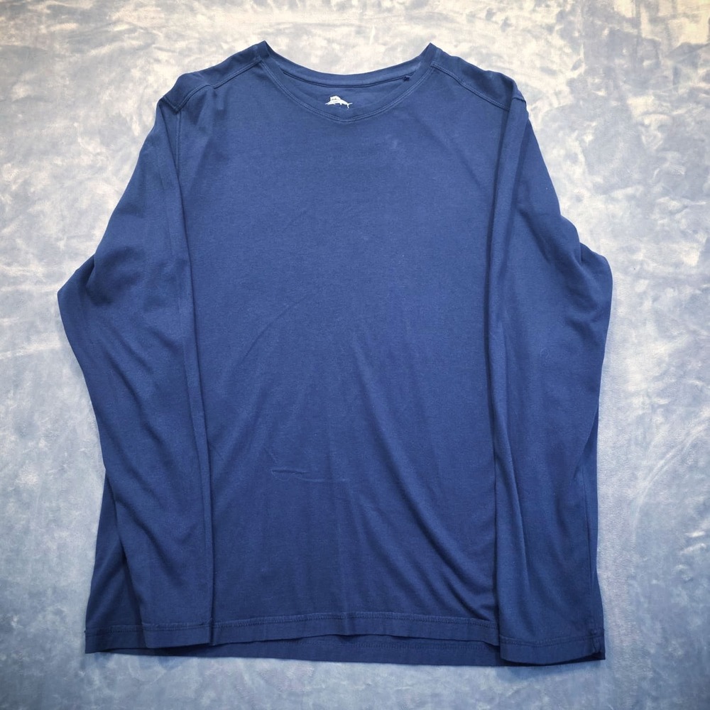 Tommy Bahama Men's Long Sleeve T-Shirt Size L Navy Dry Fit Workout - Picture 4 of 9